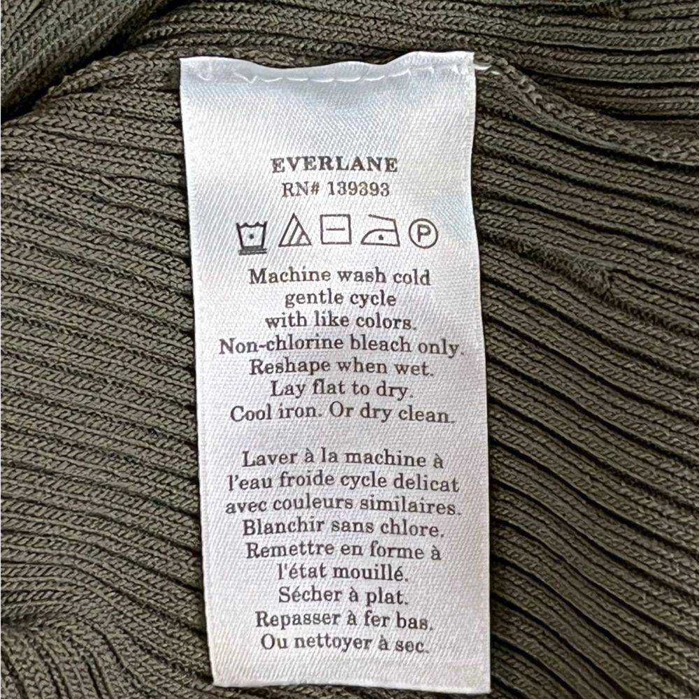 Everlane Viscose Knit Polo Midi Dress Olive Green Women’s Large  Ribbed Preppy - Picture 9 of 9